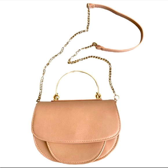 MELIE BIANCO Isabell Vegan Leather Small Crossbody Taupe Bag - Picture 3 of 4